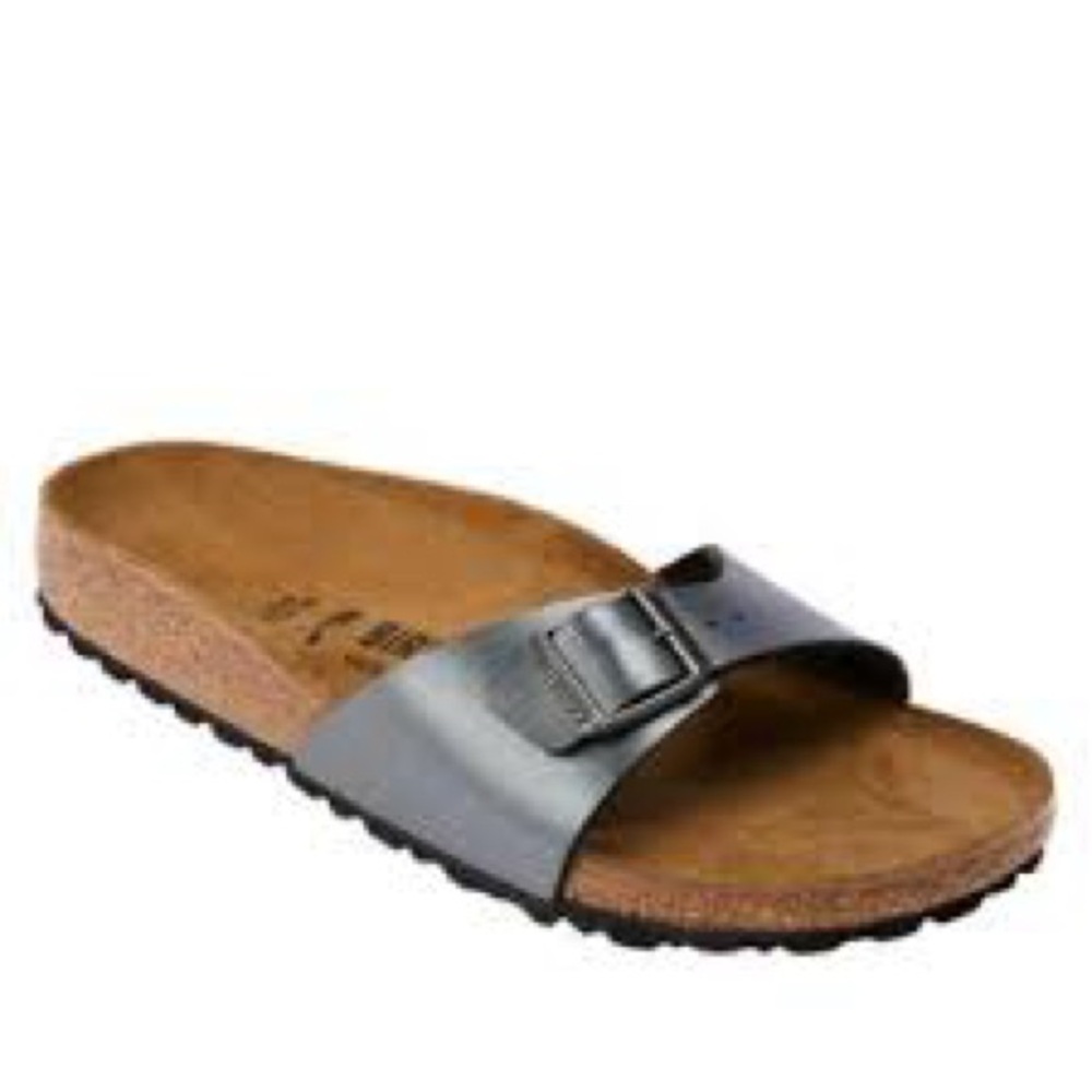 NWT Madrid Slide Sandal
Birkenstock with Buckle Metallic black Birko Flor 37